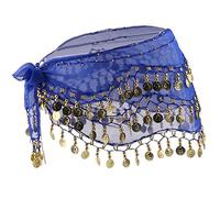 Gazechimp Ceinture Foulard Danse Orientale Sequins Attache Ferme pour Scène et Class de Danse - Bleu, comme décrit