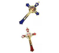 Gazechimp Ensemble de 2 Mur Crucifix Croix Jésus Chambre Salon Bureau Décor