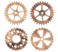 Gazechimp Ensemble de 4 Engrenages à Crémaillère en Bois, Décoration Murale