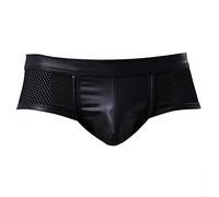 Gazechimp Homme Boxer Sexy Maille Mode en Cuir Pu Sous-vêtement Caleçon Collant Mode Noir - Noir, M