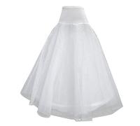 Gazechimp Jupon Crinoline Long pour Robe de Mariée 1-Cerceau 2-Couches Tulles(Couleur Blanc)