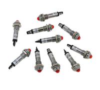 Gazechimp Lot 10pcs 8mm 12V LED Témoin Lampe Voyant de Signal Pilote Indicateur Lumineux Coloré - Rouge