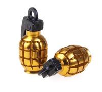 Gazechimp Lot de 2pcs Bouchon de Valve de Pneu Couvre Valve Anti Poussière pour Vélo Forme de Grenade - Doré
