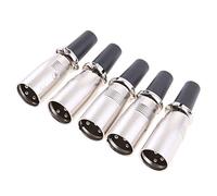 Gazechimp Lot de 5pcs XLR 3 Broches Mâle Fiche Micro Adaptateur Câble Audio Microphone - Argent