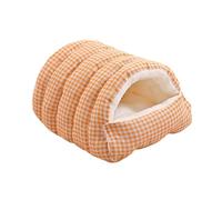 Gazechimp Maison pour Animaux Grotte pour Chien Chat Coussin Retirable Abri Douillet Peluche Chaud Correspondant pour Balcon Jardin Couloir Séjour, Orange, M