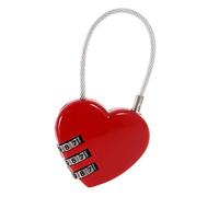 Gazechimp Mini Cadenas à Code Fil Acier Forme de Coeur Rouge Style Fantaisie pour Bagage Valise Voyage Casier Boîte à Bijoux Cadeau Enfants Adultes