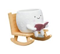 Gazechimp Pot de Fleurs Résine Planter Pot Vase Ornement Sourire Chaise à Bascule Accent Créatif Cadeau pour Plantes D'Intérieur et Décoration de Table, 9,2 x 12,8 x 11,3 cm