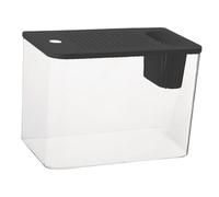 Gazechimp Reptile Terrarium Aquarium Terrarium Habitat Aquarium Transparent Boîte D'Élevage Empilable Accessoires pour Serpent Grenouille Poisson Adapté, Couvercle Noir