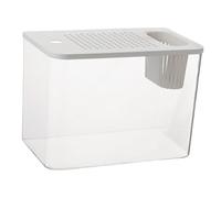 Gazechimp Reptile Terrarium Aquarium Terrarium Habitat Aquarium Transparent Boîte D'Élevage Empilable Accessoires pour Serpent Grenouille Poisson Adapté, Couvercle Blanc