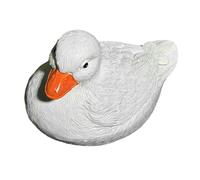 Gazechimp Statue de Canard Figurine Flottante Sculpture Décorative Animal Ornement Réaliste En Résine Adapté pour Décoration Extérieure Étang Pelouse et Balcon, Blanc