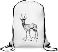Gazelle Impala Antilope Art Sac de gym décontracté Sac à cordon Blanc