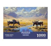 Gazelle mongole 1000 Piece Plateau d' Automne Jigsaw Puzzle for Adults Family Challenge Toys Stress Relief Puzzle Exercise The Memory of The Brain for Men, Women, Elders, Seniors 70x50cm/1000pcs