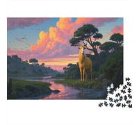 Gazelle mongole Puzzle 1000 Pieces Cadeau Unique Prairie Africaine Jeu Éducatif Challenge Toy À De Qualité Supérieure Peinture Art pour Adultes Et Enfants 1000pcs (75x50cm)