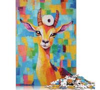 Gazelle with Toilet Paper Puzzle 1000 Pièces Cadeau Unique Jeu Éducatif Défi Jouet À De Qualité Supérieure Peinture Art pour Adultes Et Enfants À Partir De 14 Ans 500pcs (52x38cm)