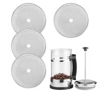 GAZIL Lot de 4 Filtres de Rechange pour French Press, Filtre Réutilisable en Inox 4 Pouces, Grilles Filtrantes Durables pour Café