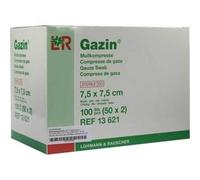 GAZIN Gaze comp.7,5 x 7,5 cm stérile 8 plis 50 x 2 pièces