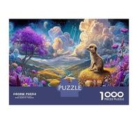 Gazing at The Meerkats in The Distance Puzzles Décoratifs 1000 Pièces, Wildlife pour Adultes, Jeux Intellectuels Et Cadeaux 52x38cm/1000pcs