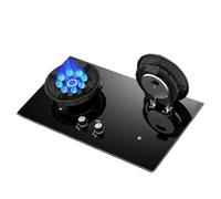 Gaziniere Gaz 2 Feux, Cuisinière À Gaz Encastrable Neuf Chambres, Plaque De Cuisson Couvercle Rabattable, Avec Protection Anti-extinction, Pour Camping(NG)