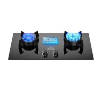 Gaziniere Gaz 5,2 KW, Double Cuisinière À Gaz En Acier Inoxydable, Minuterie Double Face 180 Minutes, Allumage Automatique(Black,LPG)