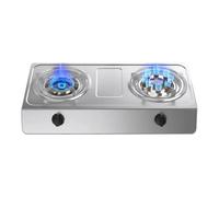 Gaziniere Gaz - Cuisinière À Gaz D'intérieur - Plaque De Cuisson À Gaz Portable À 2 Brûleurs, 4,5/5,2 KW, Plateau De Table Autonome En Acier Inoxydable, Protection Anti-extinction(NG)