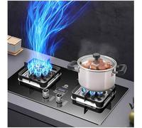 Gaziniere Gaz, Cuisinière À Gaz Double - Cuisinière À Gaz En Verre Trempé, Cuisinière À Gaz À Réglage De La Taille De La Flamme, Réchaud De Camping Portable D'extérieur À 2 Brûleurs, 5,2 KW(LPG)