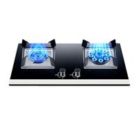 Gaziniere Gaz - Cuisinière À Gaz Intérieure Avec 2 Brûleurs, Panneau En Verre Trempé, Flamme Élevée Temporisée À 9 Cavités De 5,0 KW, Convient Au Gaz Naturel/GPL(NG)