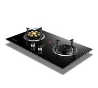 Gaziniere Gaz - Cuisinière À Gaz Intérieure Avec 2 Brûleurs, Panneau En Verre Trempé, Flamme Élevée Temporisée À 9 Cavités De 5,0 KW/5,2 KW, Convient Au Gaz Naturel/GPL(NG)