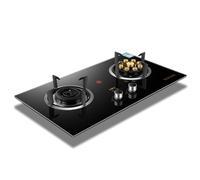 Gaziniere Gaz - Cuisinière À Gaz Intérieure Avec 2 Brûleurs, Panneau En Verre Trempé, Flamme Élevée Temporisée À 9 Cavités De 5,0 KW/5,2 KW, Convient Au Gaz Naturel/GPL(NG)