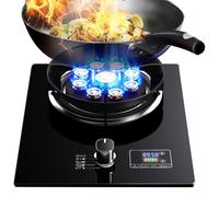 Gaziniere Gaz Portative D'intérieur, Cuisinière À Gaz De Camping 5.2KW, Cuisinière À Gaz De Bureau Et D'installation Encastrée, Brûleur Simple Portatif, Table De Cuisson En Verre Noir Caravan(NG)