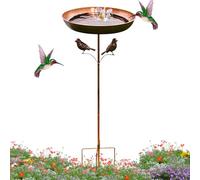 Gazocua Bains d'oiseaux Extérieur - Style Vintage Bains d'oiseaux sur Pied Et Mangeoires | Bain Et Mangeoire Décoratif en Métal Résistant À La Rouille De 82 Cm De Hauteur pour Porche Jardin Cour