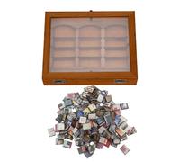 Gazocua Bibliothèque en Bois Faite Main pour Soulagement du Stress | Jouets De Table Portables avec 200 Livres Miniatures - Petite Étagère Bibliothèque Miniature | pour Famille Amis Collègues Noël