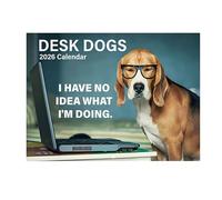 Gazocua Calendrier de bureau mensuel - Chien de travail créatif 2026 pour planifier l'organisation de la maison, du bureau, de la famille, des amis