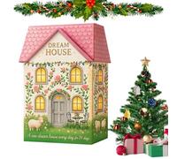 Gazocua Calendrier de l'Avent compte à rebours, pendentif décoratif 2D en forme de maison | Calendrier de l'Avent 24 jours - Pour les vacances saisonnières comme Halloween, Thanksgiving et Pâques pour