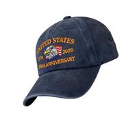 Gazocua Chapeau Du 250e Anniversaire | Style Rétro Avec Ajustement Et Respirabilité, Motif - Casquettes 250 Anniversaires États-Unis - Pour Fête Marine Halloween Plage Extérieur Pêche Été Randonnée