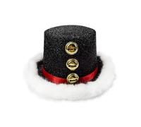 Gazocua Chapeaux de pour adultes, chapeau de Père festif avec duvet blanc et cloche - Chapeaux de fête pour adultes | Pour hommes famille fête de Nouvel An