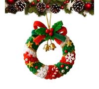 Gazocua Décoration de Noël tricotée - Père Noël - Couronne d'arbre de Noël - Cloches - Décoration au crochet - Ornements décoratifs pour les fans d'artisanat - Vacances intérieures - Portes de Noël