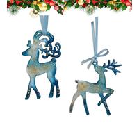 Gazocua Décorations de Noël pour Sapin | Ornement Flocon de Neige en Acrylique 2D pour Décorations de Fêtes - De Renne De Noël | pour Chambre Balcons Portails Mur Jardin Cour Allée