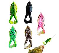 Gazocua Froschs Lot de 5 leurres de pêche flottants en forme de grenouille - 9 x 3 cm - Pour étang, rivière, lac, types d'eau, truite, carpe