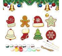 Gazocua Kit de Coloriage pour Décorations de Noël | Pendentif Pain d'Épice Fait à la Main - Fournitures pour Fêtes de Noël Anniversaire Action de Grâce pour Voiture Salle de Classe Dortoir Appartement