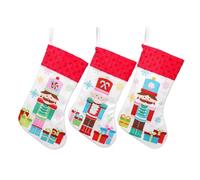 Gazocua Lot de 3 chaussettes de Noël - Décorations festives - Décoration de Noël - Casse-noisette - Pour bonbons, collations, desserts, fêtes, salles de classe, maison, école, cheminée, sims