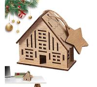 Gazocua Maisons de Noël | Christmas Light Up Wooden House | Bâtiment à Collection de Bureau pour Une fenêtre Appartement Appartement Affair