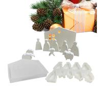 Gazocua Moules en silicone pour crèche de Noël - Pochoir pour figurines - Moules Jésus en silicone de Noël - Pour la fabrication de savons, de bougies parfumées et