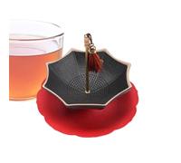 Gazocua Passoire À Thé Parapluie,Filtre Rotatif À Pores Fins De Style Chinois Avec Soucoupe,Passoire En Forme De Parapluie Pour Thé En Vrac - Pour Kung Fu Café Cuisine Dîner Familial Cérémonie Bureau