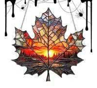 Gazocua Pendentif Attrape-Soleil en Feuille D'Érable pour Fenêtre | Pendentif Attrape-Soleil d'automne en Acrylique 2D | Décoration Saisonnière | pour Bureau Maison Anniversaire Appartement Fenêtre