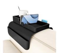 Gazocua Plateau de canapé avec porte-gobelet, avec poche latérale et rangement en silicone antidérapant pour un maintien sûr, pour lit, TV, canapé, bureau, voiture, voyage, ordinateur portable