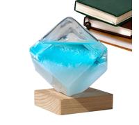 Gazocua Weather Storm Glass Station météorologique, baromètre liquide, cube d'eau en verre de , verre tempête pour prévisions météorologiques, station météo en verre en forme de cube en verre,