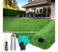 Gazon artificiel pour extérieur et intérieur, 1 x 2 m, gazon synthétique astro réaliste avec trous de drainage pour terrasse, jardin, pelouse, paysage, décoration de balcon