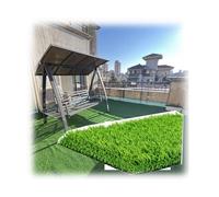 Gazon Artificiel réaliste avec Trous de Drainage, Tapis de Gazon synthétique de Haute qualité pour Jardins intérieurs/extérieurs, patios et balcons (1 x 15 m / 3 x 49 pi)