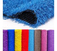 Gazon Artificiel Réaliste for Intérieur Et Extérieur- Confort De 3 Cm D'épaisseur, Longueur Personnalisable Et Trous De Drainage (enclos for Chien, Jardin)(Blue,59x157IN)