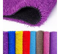 Gazon Artificiel Réaliste for Intérieur Et Extérieur- Confort De 3 Cm D'épaisseur, Longueur Personnalisable Et Trous De Drainage (enclos for Chien, Jardin)(Purple,20x39IN)